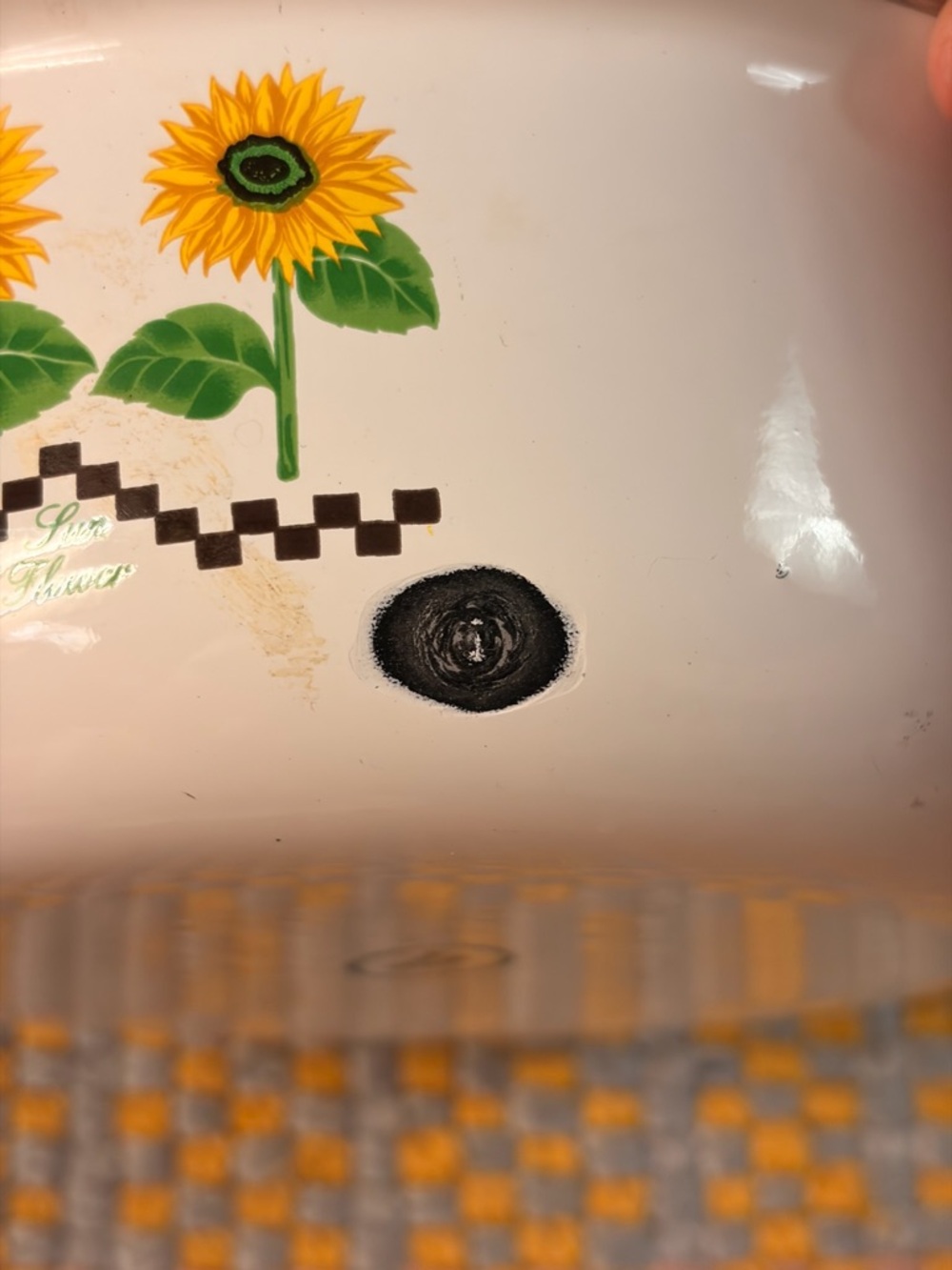 🌻✨ 90s White Metal Sunflower Mixing Bowl ✨🌻 - Picture 3 of 7